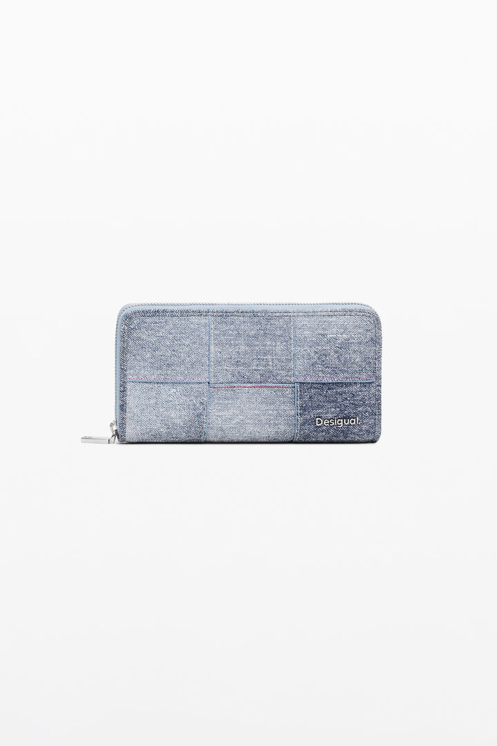 Braided denim-effect wallet