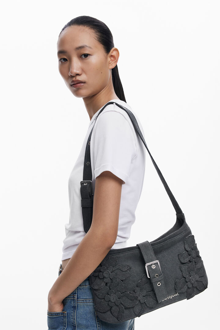 Medium bag with flower appliqués | Desigual