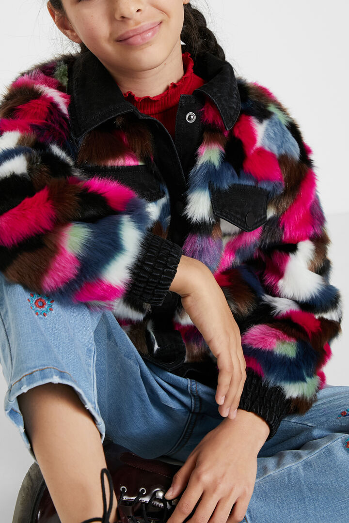 Soft fur trucker jacket | Desigual