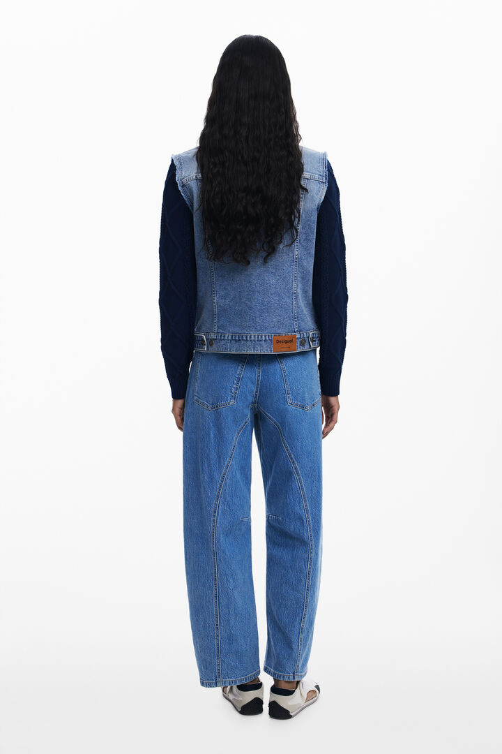 Combined Trucker Jacket with embroidery | Desigual