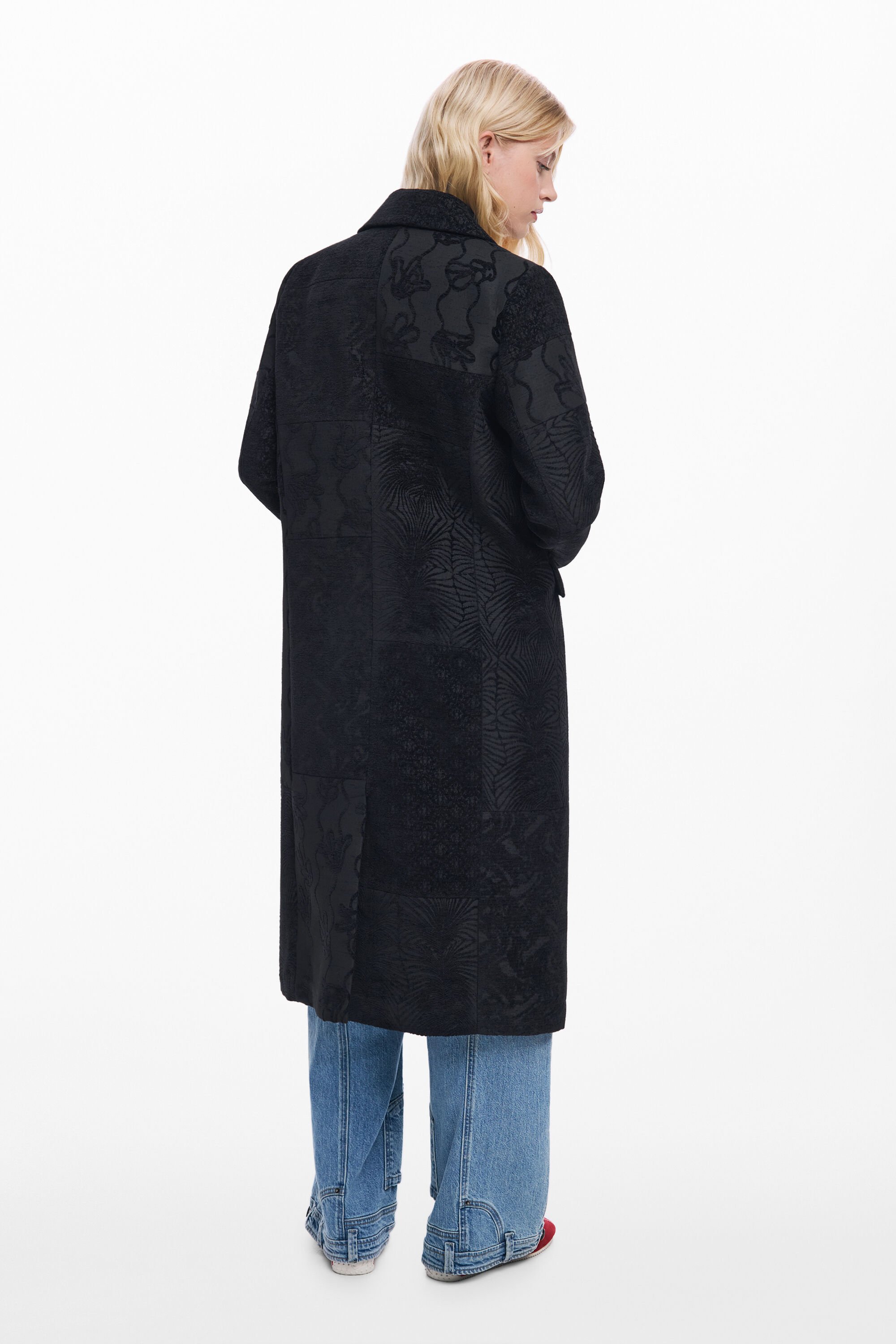 期間限定SALE！Desigual チェスターコート 黒 Black textured coat Women's I Desigual.com