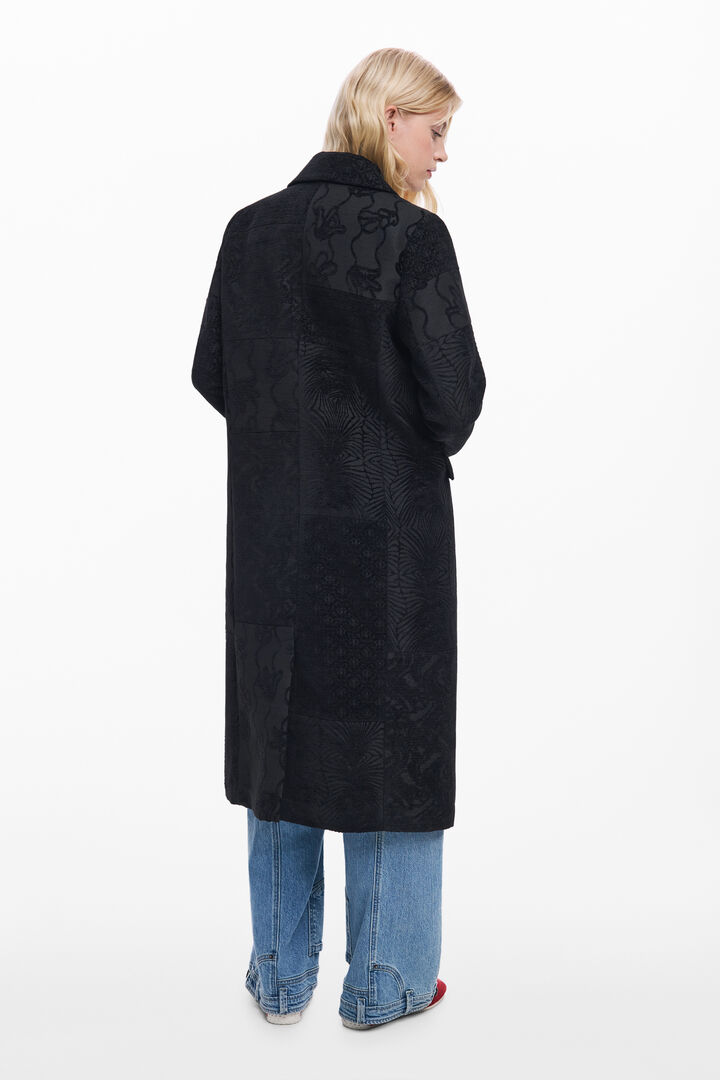 Manteau noir texturé | Desigual