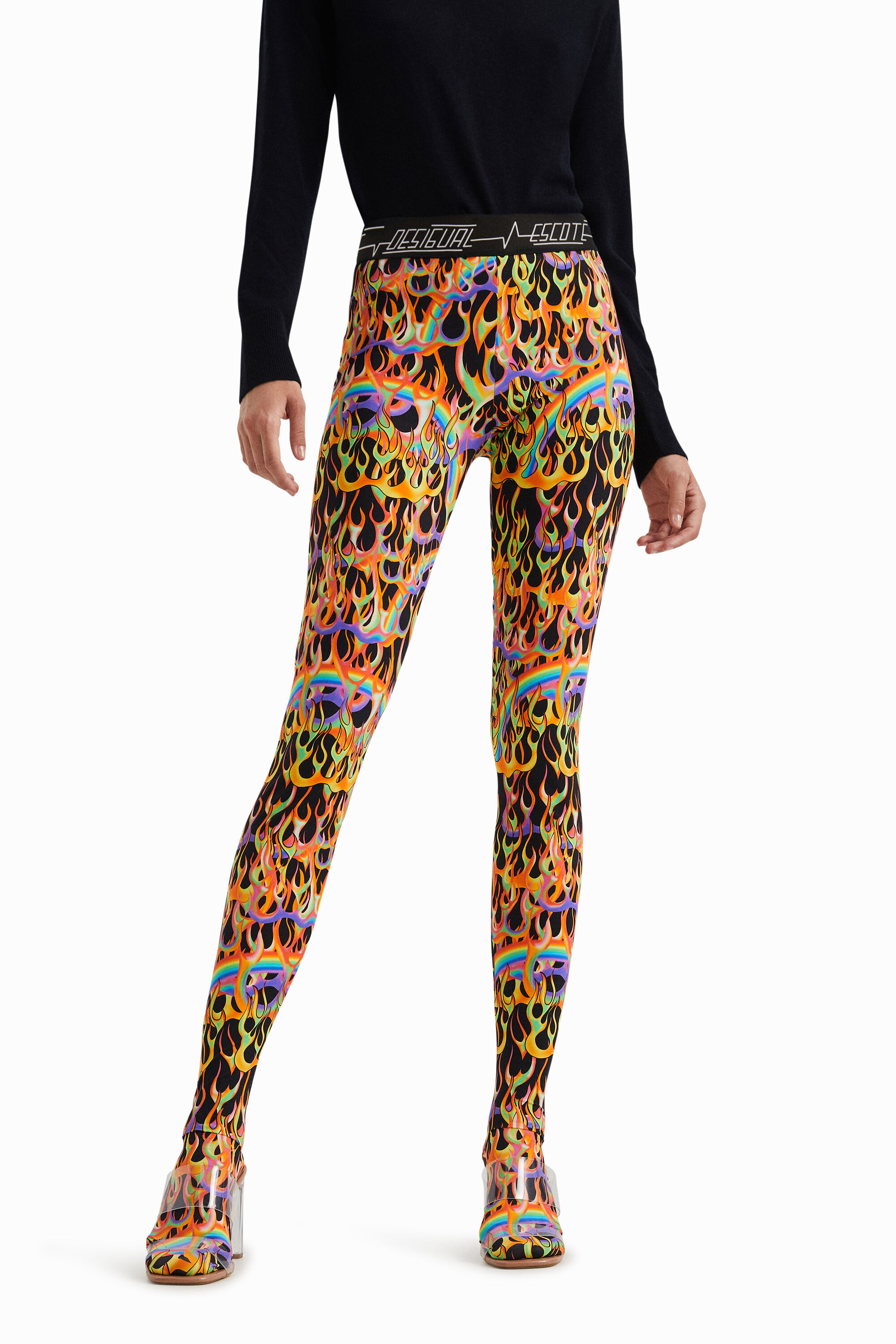 Animal print slim leggings