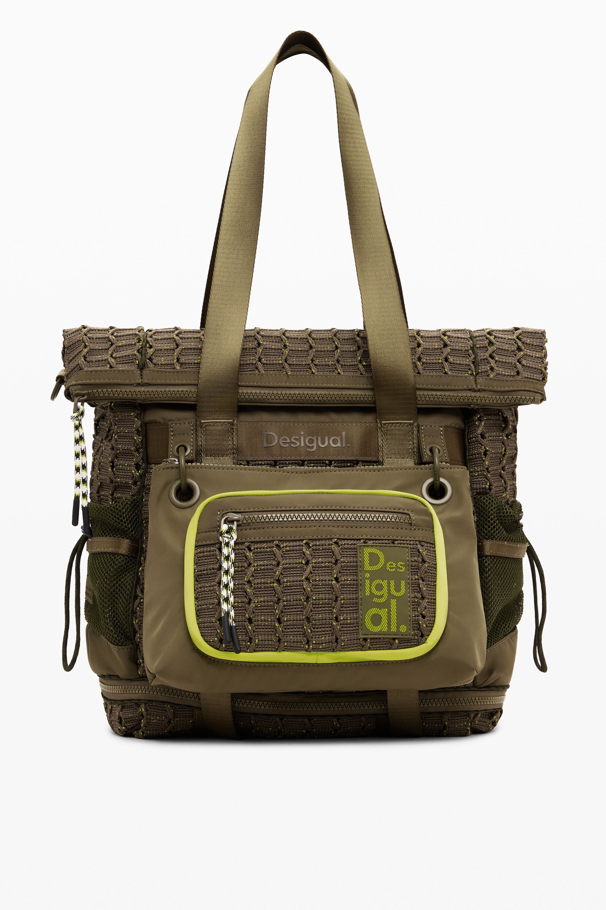 Desigual Large Multiposition Voyager Backpack In Green