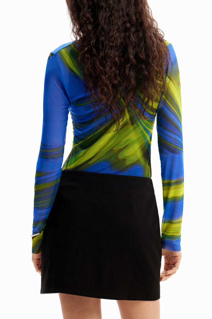 Camiseta fruncida tul ondas | Desigual