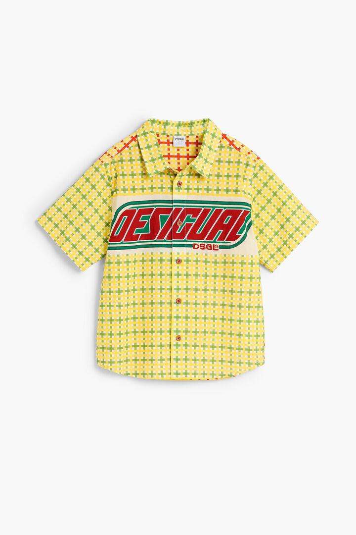Checked shirt with logo