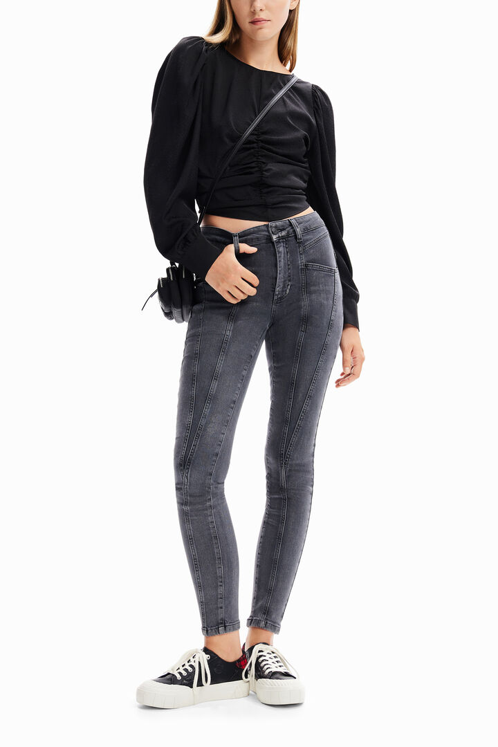 Brusa frunzida jacquard | Desigual