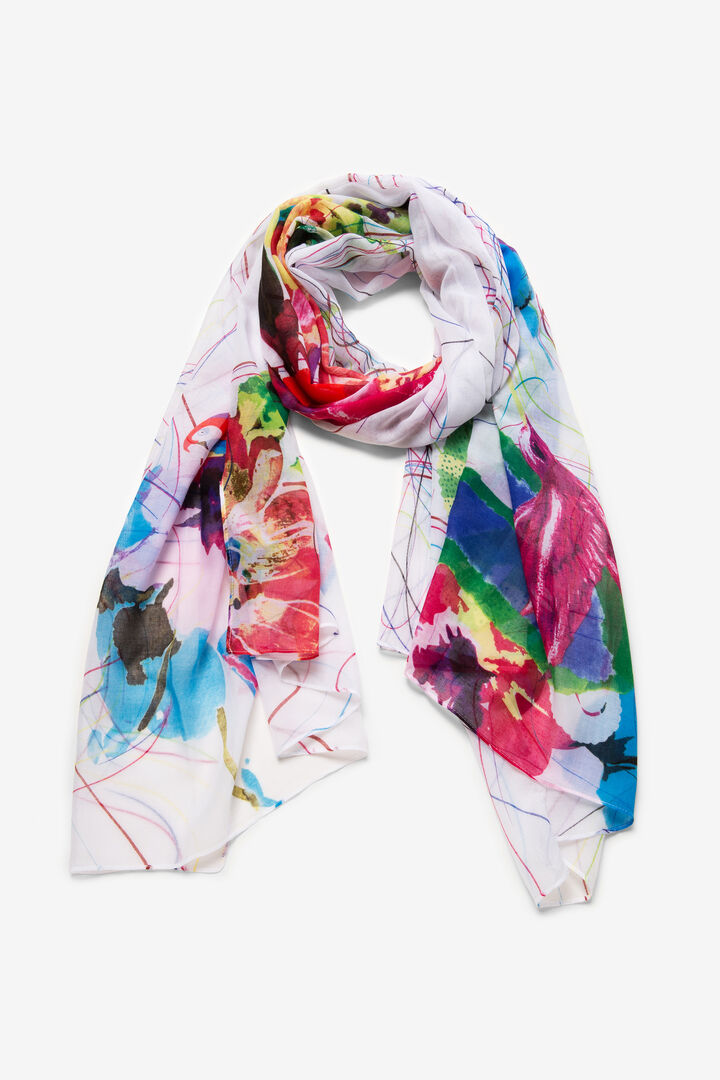 Floral and Logo Scarf Logomotion | Desigual