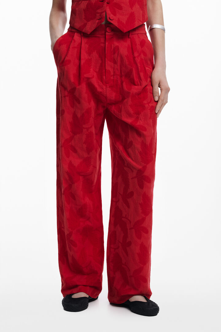 Printed pleated trousers | Desigual