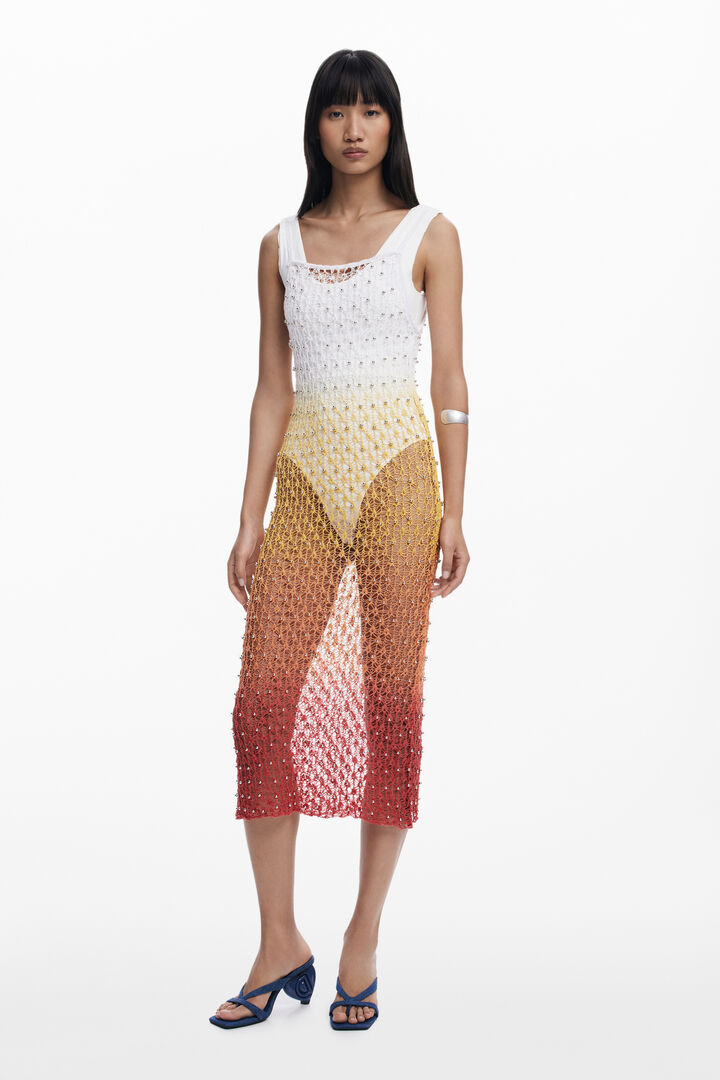 Gradient red midi dress | Desigual