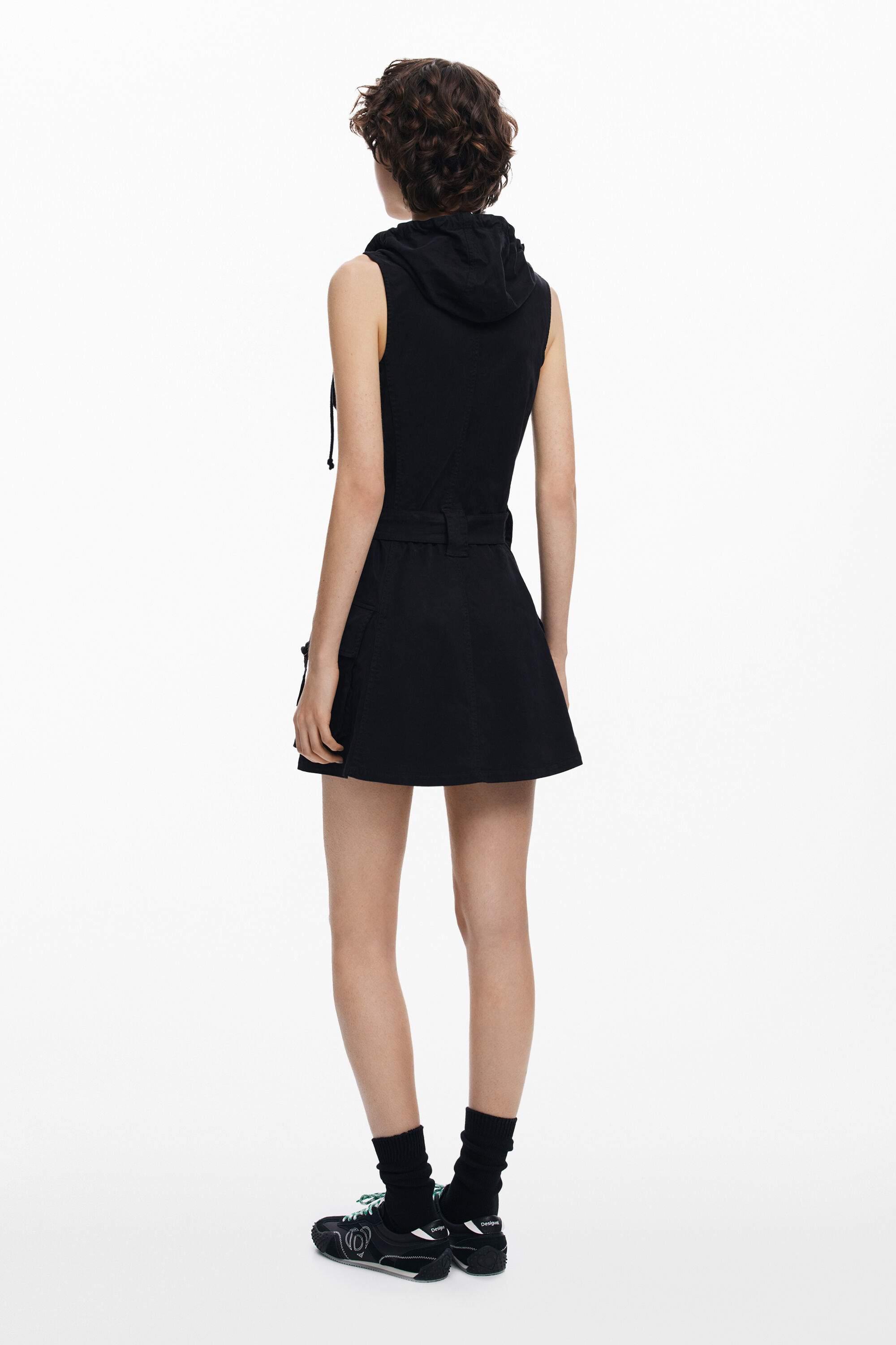 Desigual Floral Lace Sleeveless Minidress In Black