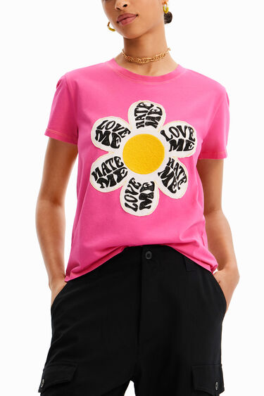 T-shirt met madeliefjespatch | Desigual
