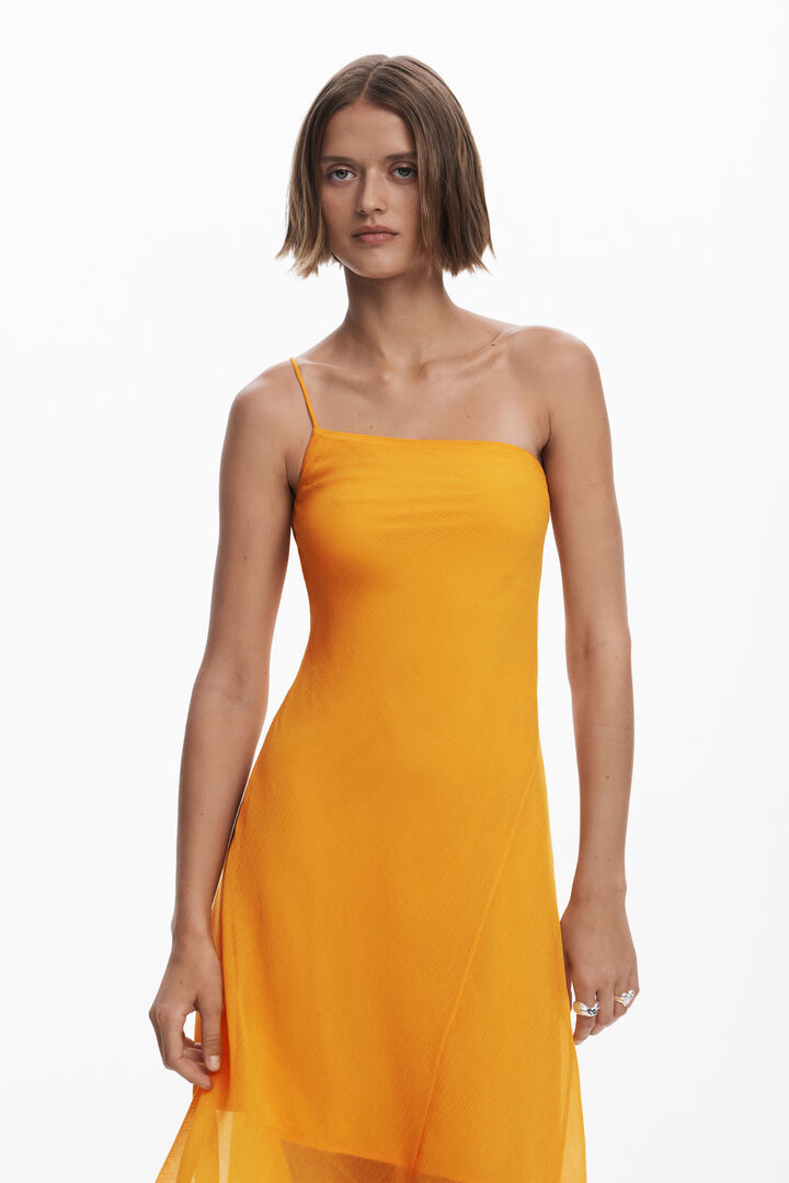 Robe midi asymétrique à volants | Desigual