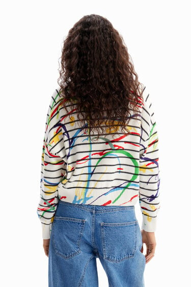 Short striped arty pullover | Desigual