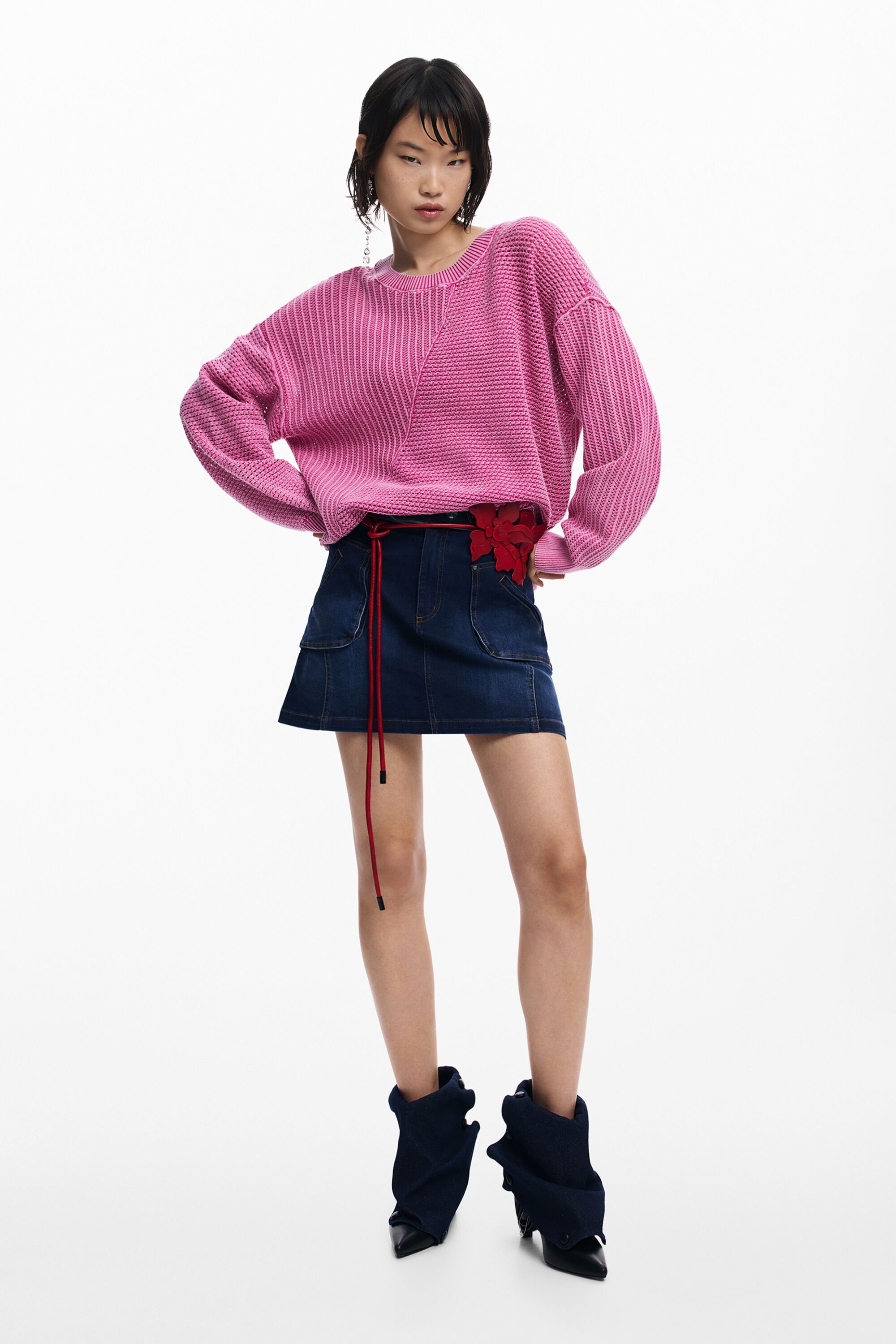Pull en maille brodé - Desigual - Modalova