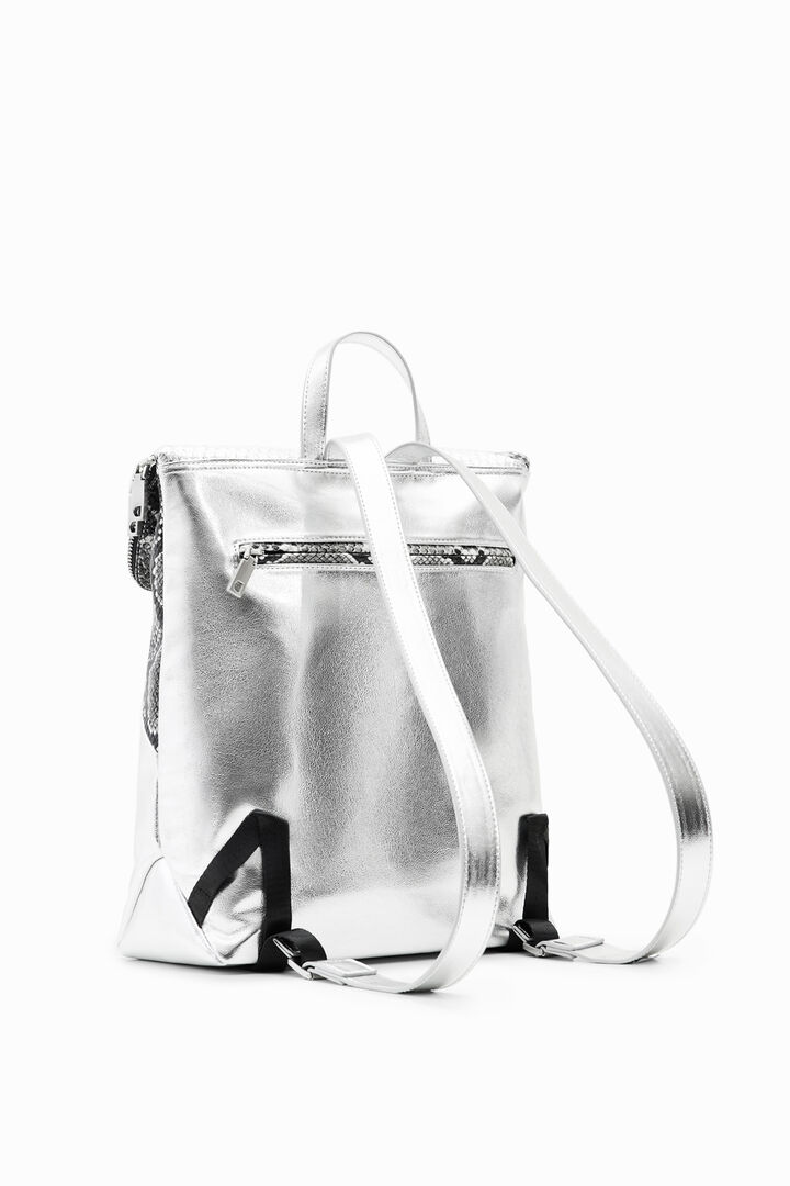 Midsize metallic patchwork backpack | Desigual
