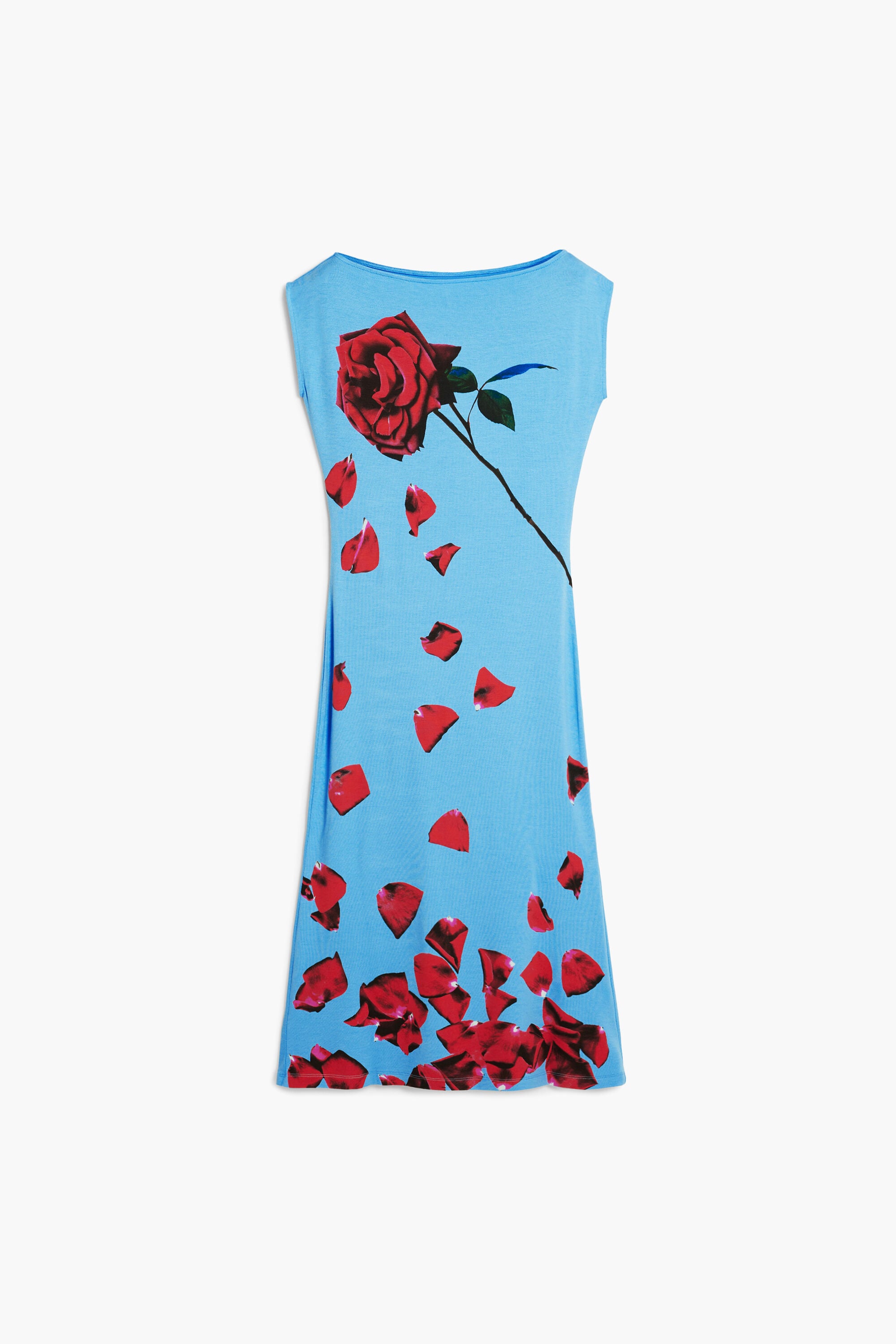 Desigual, Vestido bardot pétalos Tyler McGillivary, Viscosa, Azul, XS