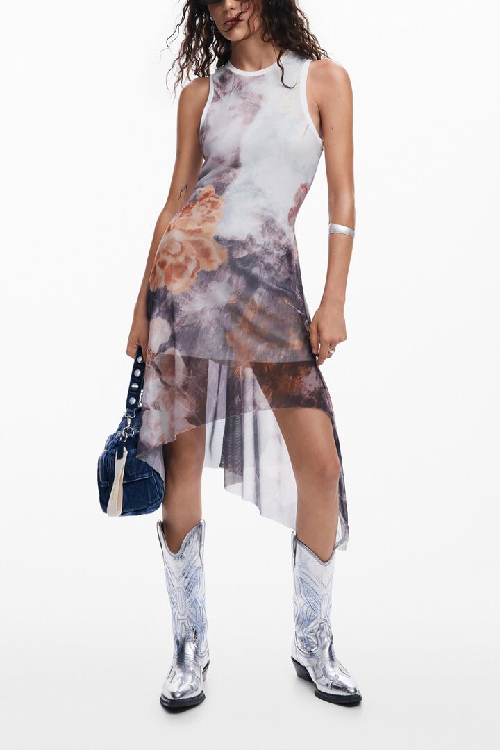 Vestido asimétrico flores | Desigual
