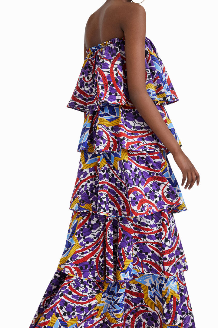 Dolga nabrana obleka oblikovalke Stelle Jean | Desigual