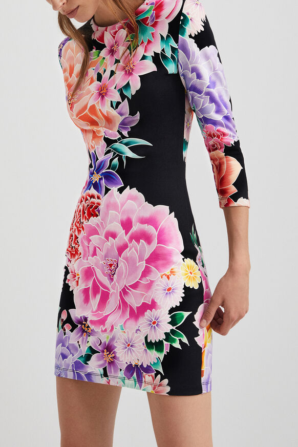 Floral slim short dress | Desigual