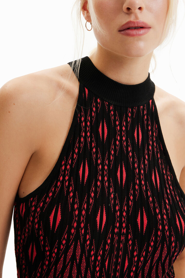 Robe courte maille géométrique | Desigual