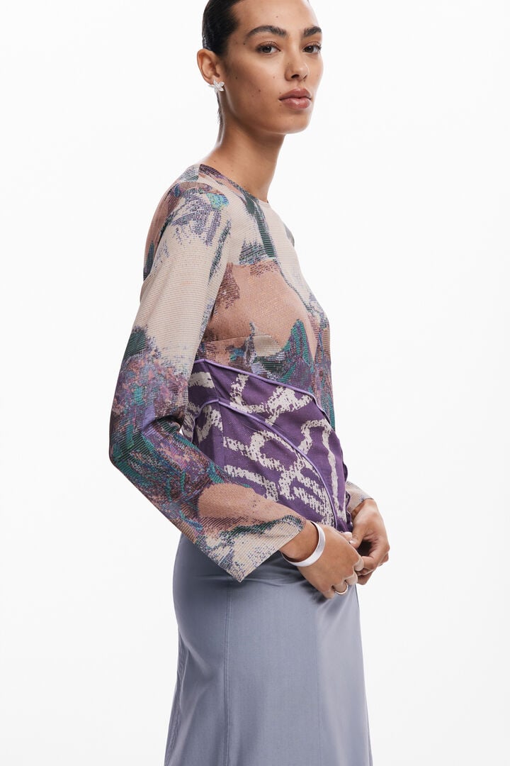 Camiseta asimétrica estampada | Desigual