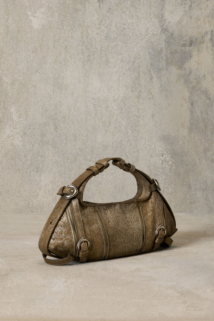 Mittelgroße Tasche aus metallisiertem Leder Studio | Desigual