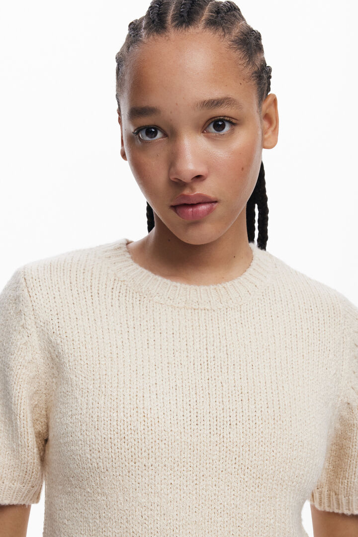 Fringed thick knit T-shirt | Desigual