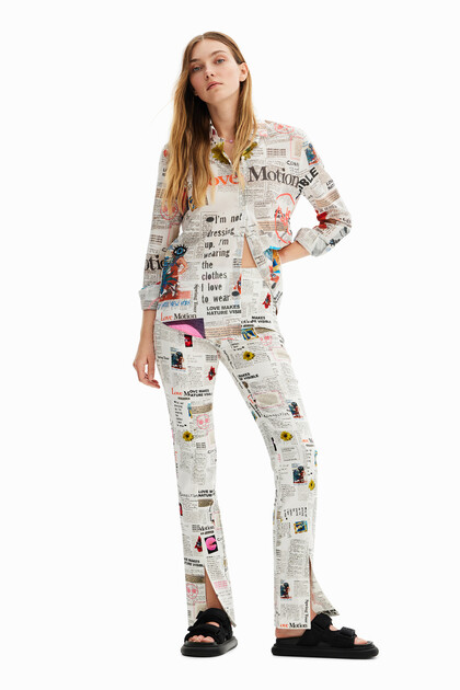 Pantaloni spacco giornale