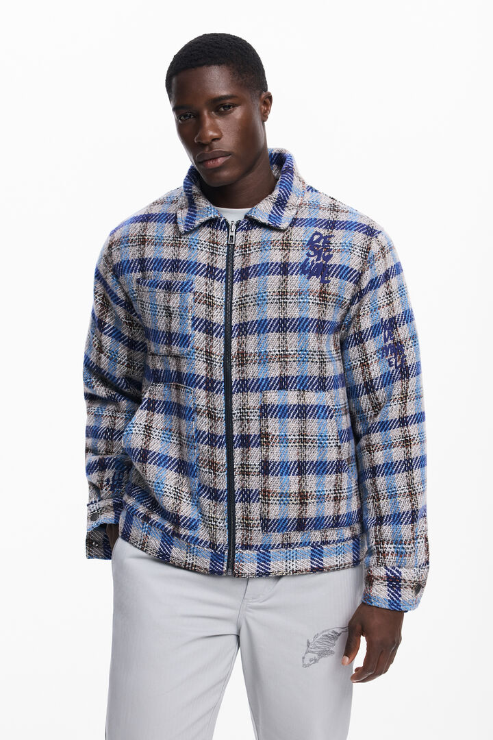 Chaqueta cuadros bolsillos