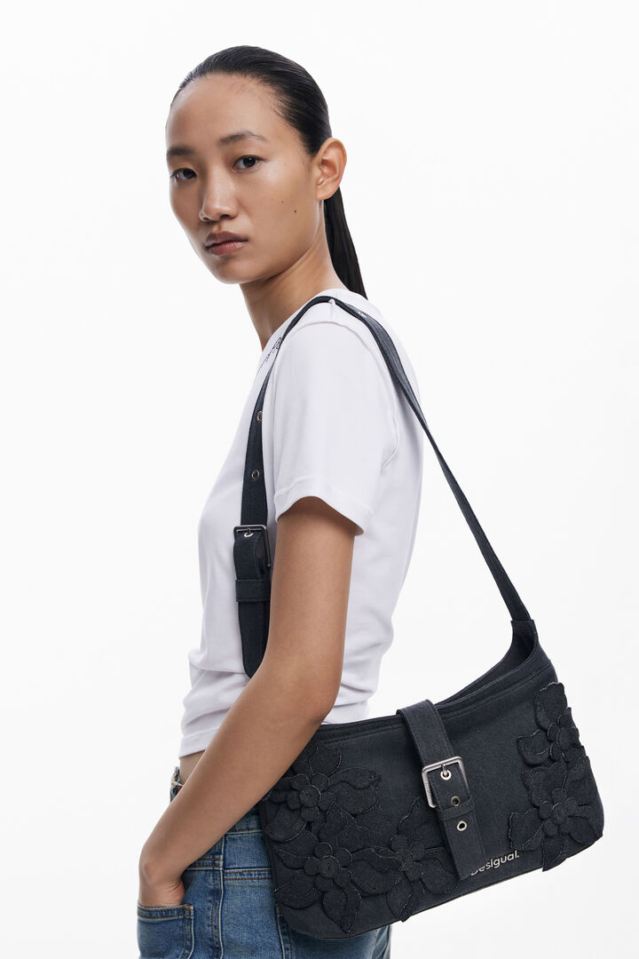 Medium bag with flower appliqués | Desigual