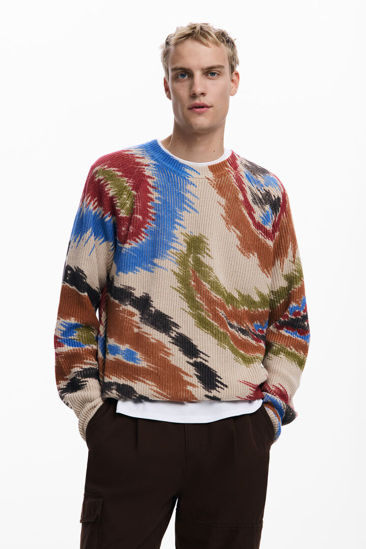 Pull abstrait à motif paisley
