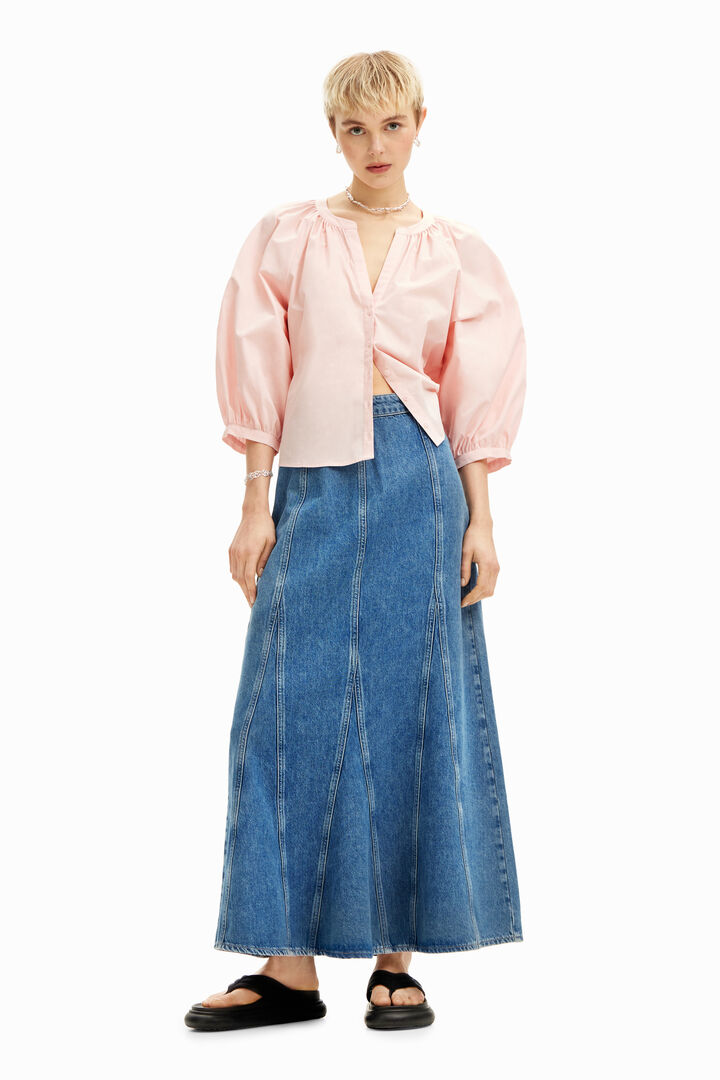 V-neck poplin blouse | Desigual