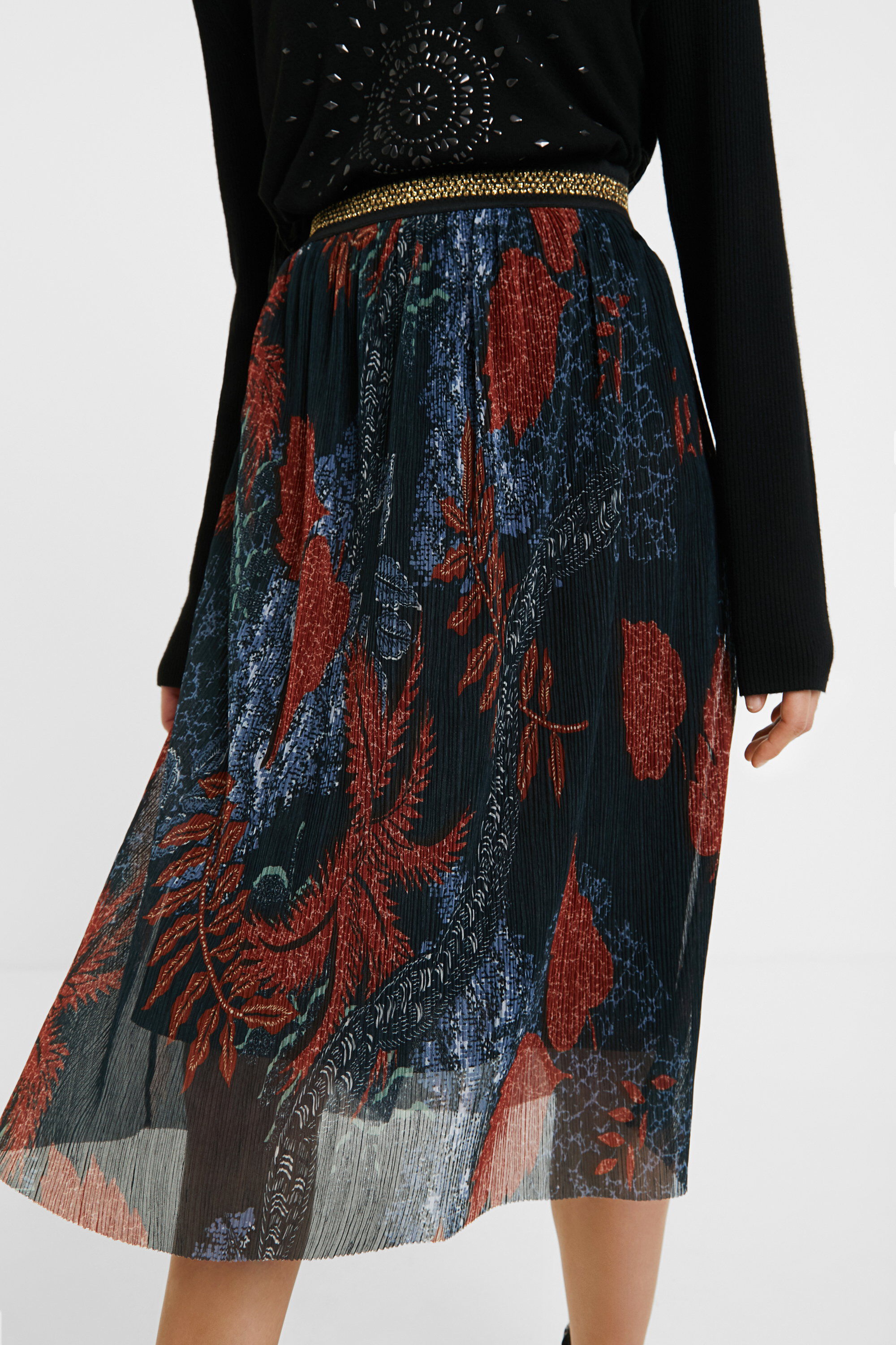 Falda plisada desigual sale