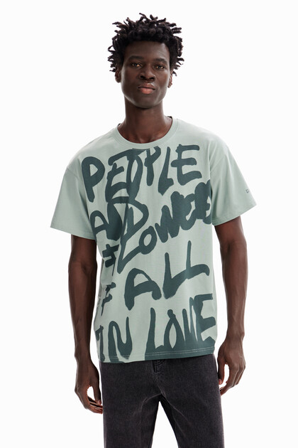 T-shirt oversize mensagem