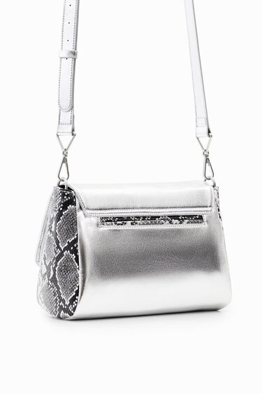 Midsize metallic patchwork crossbody bag | Desigual