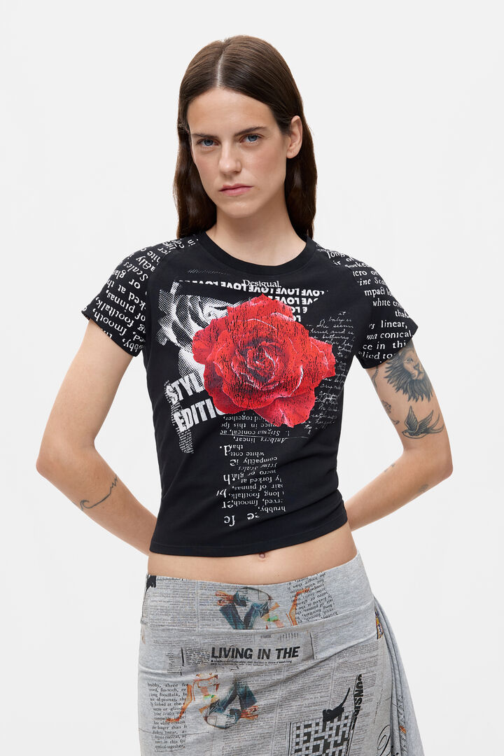 Bedrukte T-shirt 100% katoen