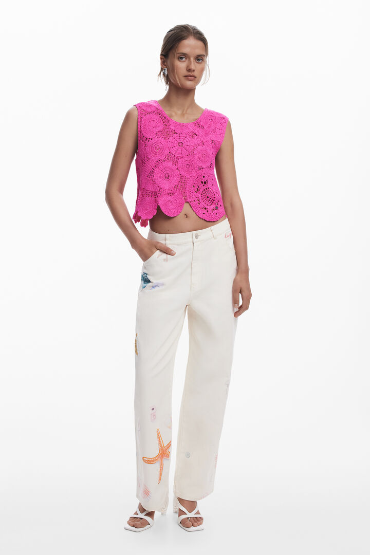 Cropped horgolt felső | Desigual