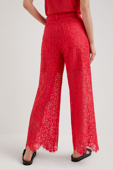 Sheer lace trousers | Desigual