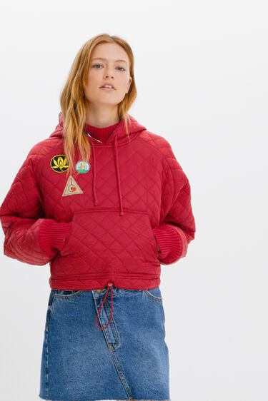 Padded hoodie with patches | Desigual