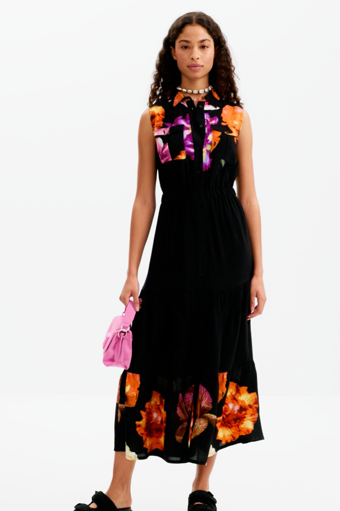 Vestido largo camisero flores M. Christian Lacroix de mujer I Desigual