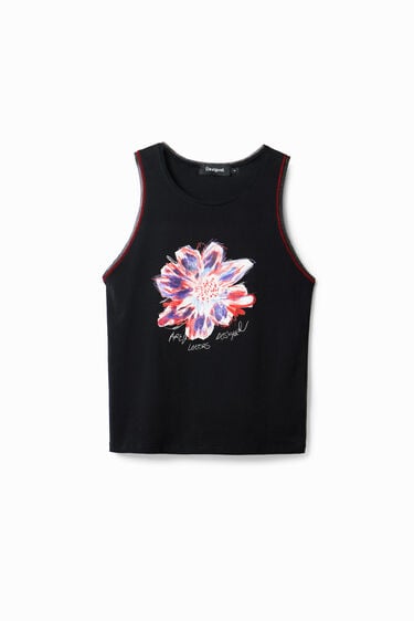 Sleeveless flower T-shirt | Desigual