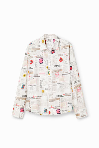 Long-sleeve newspaper shirt | Desigual