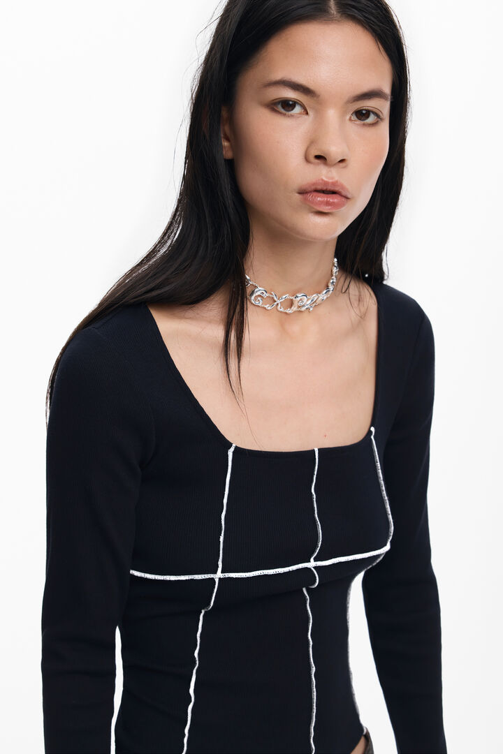 Ribbed seam T-shirt | Desigual
