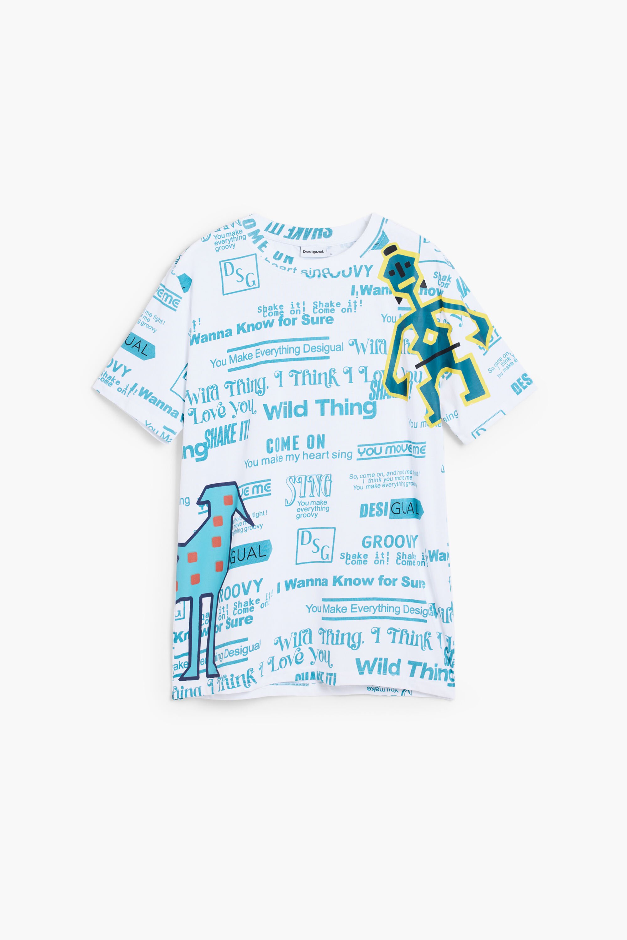 T-shirt met korte mouwen en etnische lettering