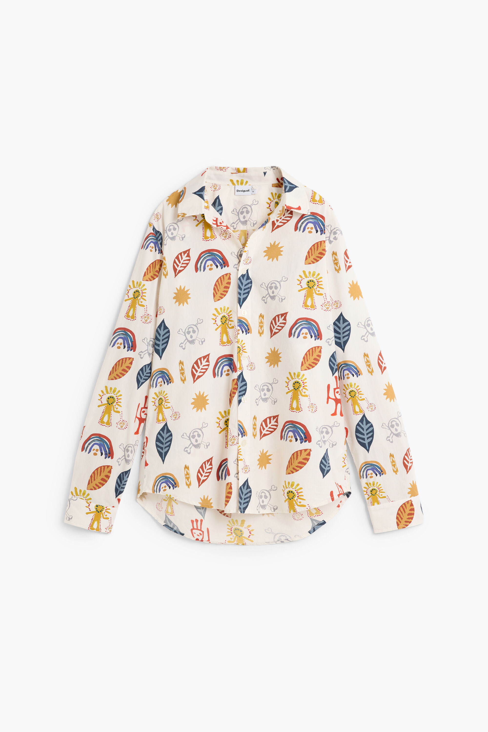 Camisa hojas - WHITE - S