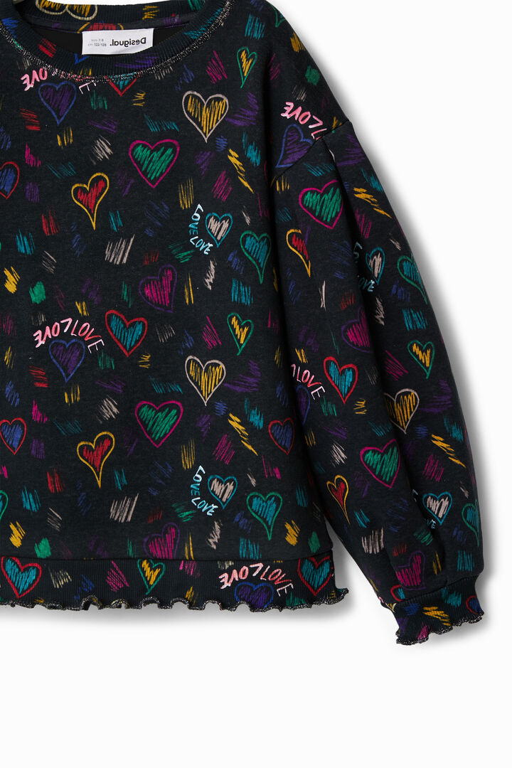 Sudadera dibujos corazones | Desigual