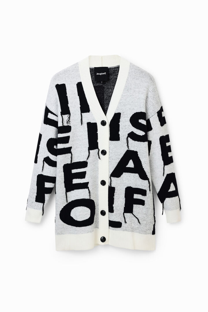 Cárdigan oversize mensajes | Desigual