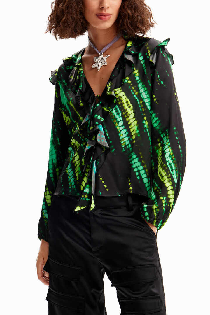 Blusa folhos tie-dye | Desigual