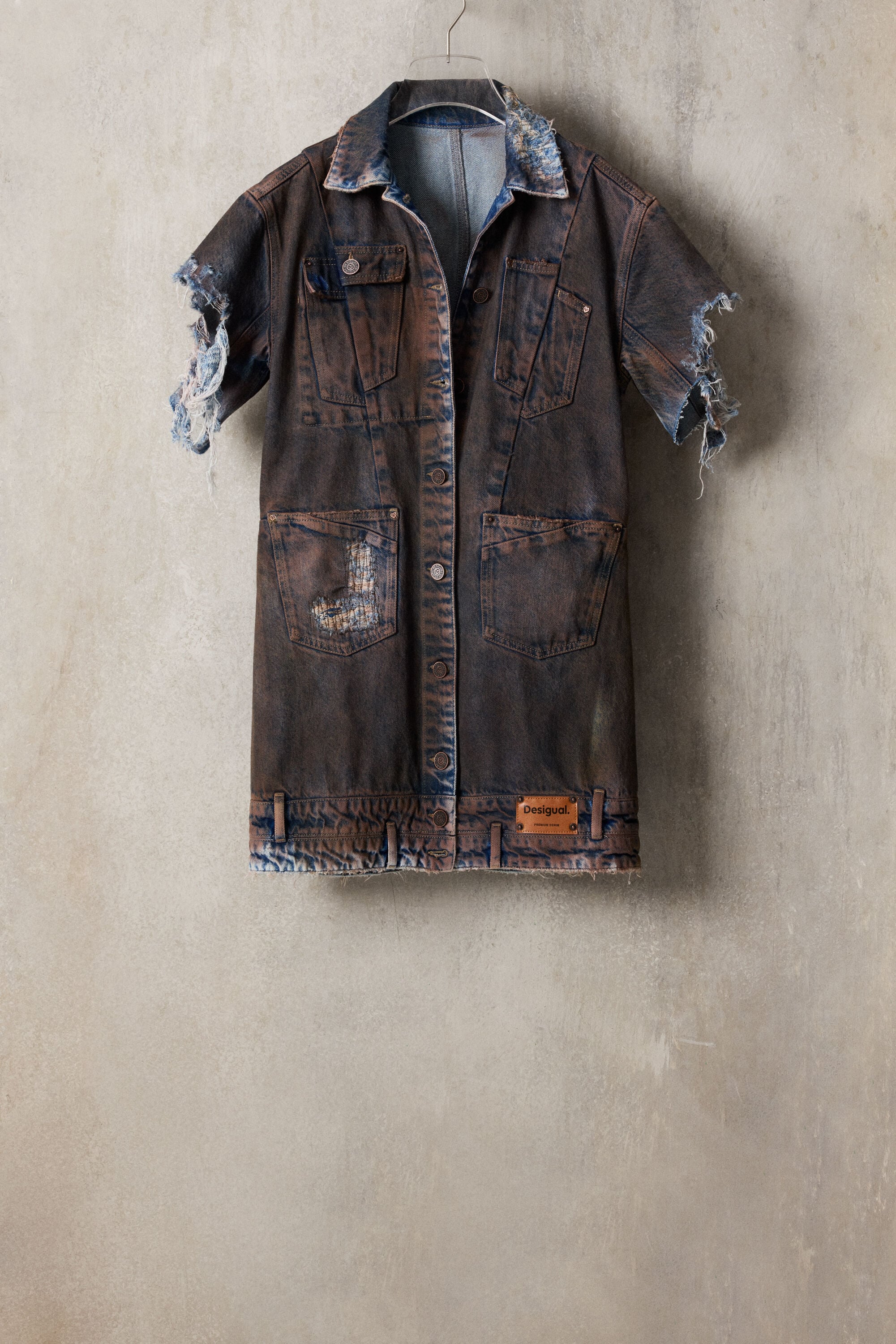Studio denim jurk - BROWN - XL